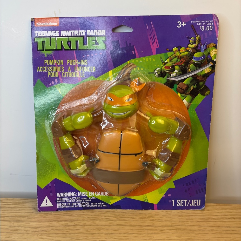 Nickelodeon TMNT Pumpkin Push-Ins Michelangelo Decorating Kit New 2014 Orange